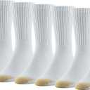 GOLDTOE Men's Cotton Blend Athletic Crew Socks, 6-pairs (Large, White)