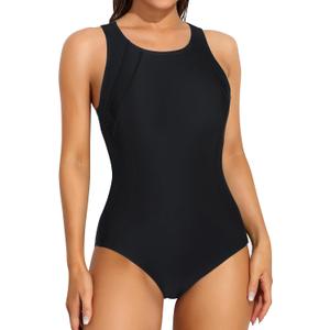 ATTRACO Womens One Piece Swimsuit Athletic Bathing Suits Training Sport Swimwear for Women (Large)