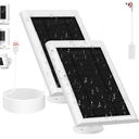 Solar Panel for Ring Camera(2nd Generation), 2 Pack 5W Solar Panel with 10FT/3M Long Cable for Stick Up & Pro Spotlight Cam Battery for Security Camera Dustproof Waterproof