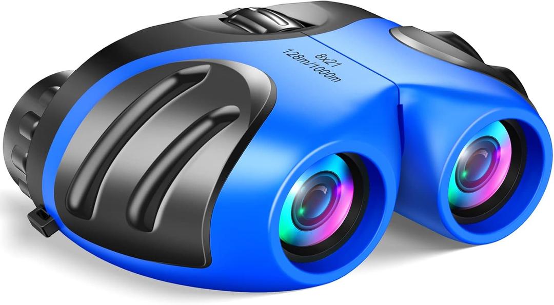 LET'S GO! Binocular for Kids, Compact High Resolution Shockproof Binoculars (Blue)
