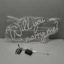 SYLHOME Will You Marry Me ? Led Neon Light Sign Hanging Proposal Wedding Party Wall Sign Decor Engagement Valentines Day Girlfriend Bridal Shower Gifts USB 5V 15.75"X9.25"