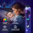 Large 4FT Sensory Fish Water Bubble Tube Floor Lamp Fake Aquarium Tank with 10 Fish & 16 Color Changing LED Lights, Gift for for Autism, ADHD, Special Needs-Remote Control & Wall Bracket Included