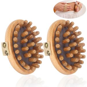 2PCS Meridian Massage Brush,Gua Sha Tool,Body Massage Brush,Wood Therapy Massage Tools, Meridian Brush for Belly,Body Sculpting Tools,Guasha Brush, Wooden Massage Tools,,