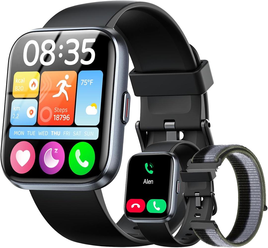 Smart Watches for Men (Android/iPhones), 120+ Sport Modes Fitness Tracker Watch with SpO2/Heart Rate Monitor, Steps/Sleep Tracker, 1.85" HD Smart Watch with Bluetooth Calls/Messages, 3ATM waterproof