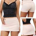 Danysu Stretchy Mini Skorts Low Waist Skirt with Shorts Side Slit 2026 Sports Daily Going Out Outfits (L)