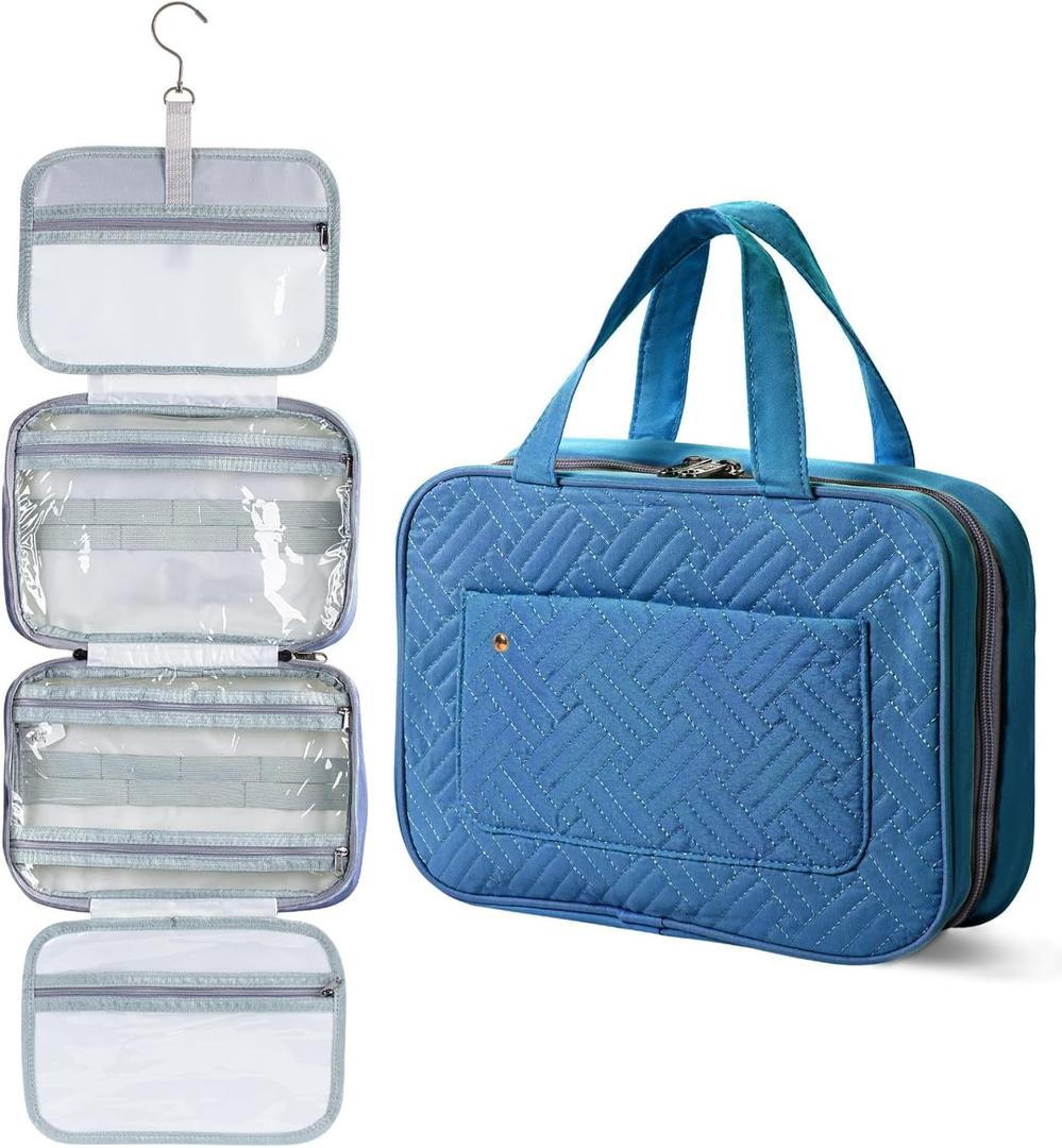 Ms. Pen- Travel Toiletry Bag Organizers, Teal, Makeup Travel Bag for Toiletries with Hanging Hook, Water-Resistant