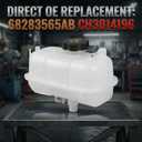 Engine Coolant Reservoir Tank with Cap Compatible with Jeep Wrangler JL 2018-2024 V6 3.6L 3.0L Diesel - Radiator Overflow Expansion Recovery Bottle Replaces 68283565AB CH3014196