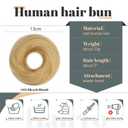 Hairro 2PCS Human Hair Bun Hair Piece Messy Bun Hair Scrunchies Remy Updo Hairpieces Easy Up-do with Elastic Rubber Band 46g #613 Bleach Blonde