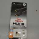 GE Home Electrical 4K HDMI Cable, 3 ft. HDMI 2.0 High Speed 18 Gbps with Ethernet, 4K 60Hz, 1440p 1080p 120Hz, HDR, for HDTV, Streaming, Blu-ray, Gaming, PS4 Pro PS5 Xbox, 34474