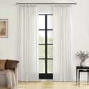 Cream Ivory Linen Curtains 80 Inches Long 2 Panels Set for Living Room Bedroom Pinch Pleated Back Tab Drapes Neutral Modern Farmhouse Decor Semi Sheer 80 Inch Curtains for Dining Room Window Cabin, 40"W x 80"L