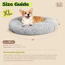 Extra Large Donut Calming Dog Bed with Orthopedic Memory Foam Dogs,42 Inch Pet Bed Cuddler Anti Anxiety with Comfort Cooling Gel, Removable Waterproof Round Plush Cover Sofa for Machine Washable, Grey