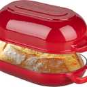 Enameled Cast Iron Sourdough Bread Oven, Dutch Oven, Loaf Cast Iron Bread Pan for Homemade Bread Baking, Meatloaf Pan with Lid, 5QT, Red