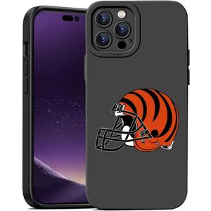for Cincinnati Fans Football Design Case Compatible with iPhone 15 Pro Max, Slim Fit Soft TPU Protective Rugby Case for 15 Pro Max 6.7 inch, Bengal