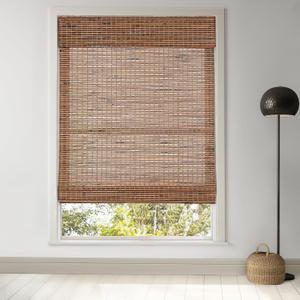 LazBlinds Cordless Bamboo Roman Shades for Windows, Light Filtering Natural Bamboo Blinds, Easy Lift Cordless Design for Living Room & Bedroom, Fits Interior Windows 33.5" W x 64" H, Tatami