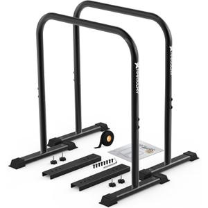 Upgrade World's Best Strongest Premium Dip Bars With Adjustable Ultra-Stable Settings & Non-Slip Feet - USA Original Patent, Designed, Shipped