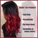 Sallcks Ombre Black Red Wig Long Wavy Wig for Women Side Part Synthetic Wig for Daily Party Costume Halloween