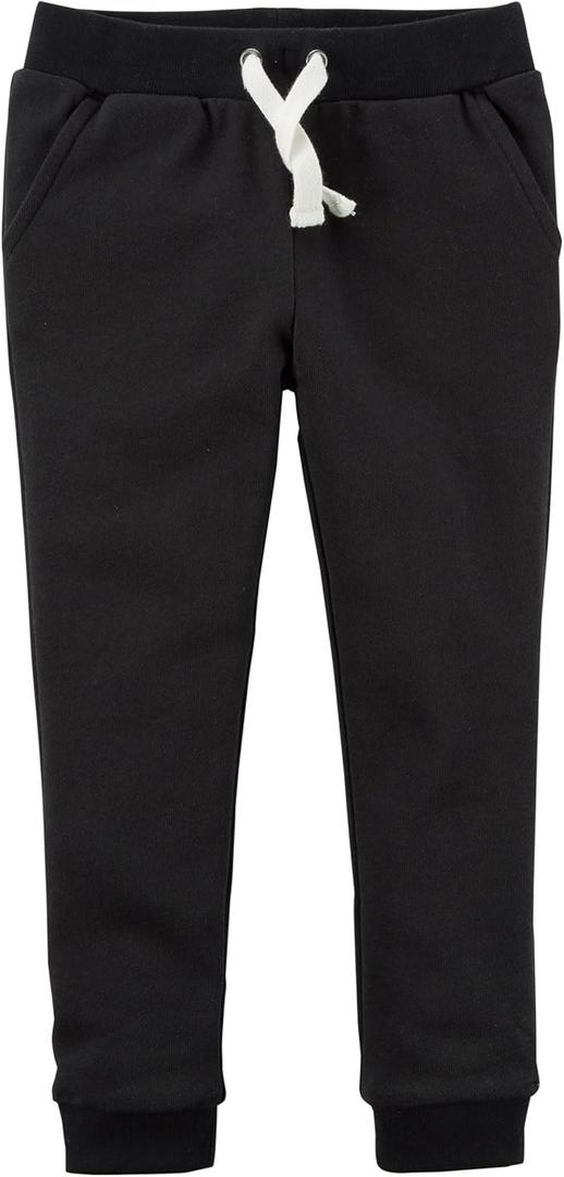 Carter's Girls' Pull-On French Terry Joggers (2T, Black)