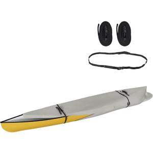 Kayak Cover Ture 900D Solution Dyed Waterproof Canoe Cover, Fade-Proof All Weather Protection Trailerable Boat Cover with Handles for Outdoor, fit 10 ft Long and Beam Width up to 27 inch