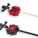 COCOFOX 2 Pack Burst Launchers, Right/Left-Spin Launcher, Gyro Launcher (Black+Red)