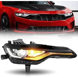 (2)84756148 LED Headlight Assembly Compatible with 2019 2020 2021 2022 2023 2024 Chevrolet Camaro SS, 1SS, 2SS, RS; Right Passenger Side Headlight (RH) Replace # 84529723, GM2503494