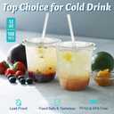 Homestockplus 100 Pack 12 oz BPA-Free Clear Plastic Cups with Lids and Straws - Leak-Proof Disposable Straw Cups, Iced Coffee Cups for Kids Drinks, Smoothies & To-Go Cold Beverages