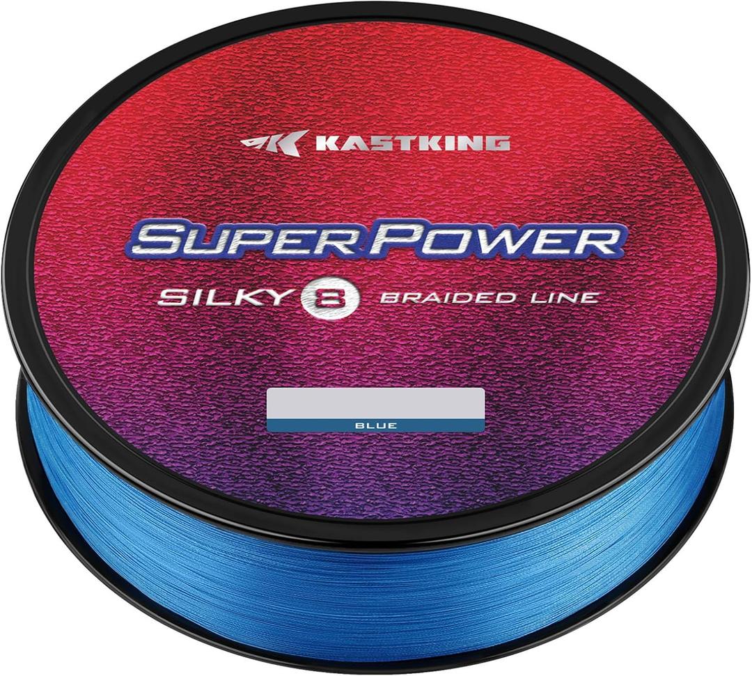 KastKing SuperPower Braided Fishing Line - Abrasion Resistant Braided Lines  Incredible Superline  Zero Stretch  Smaller Diameter  A Must-Have! (6LB(150 Yds), X8-Blue)