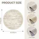 9ft Round Rug,Large Circle Rug for Dining Room Table,Beige