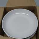 Fasmov Melamine Pasta Bowls, 6 Pack 8 inches 20 Oz Large Salad Serving Bowls, Shallow Salad Bowls, Plastic Dinner Deep Plates, Dishwasher Safe, White