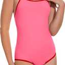 Beautikini Period Swimwear - One Piece Bathing Suit Menstrual Leakproof Swimsuit for Teen Girls and Women (Pink, S)