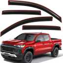 Lightronic Extra Durable Clip-on in-Channel Auto Vent Window Visors, Fits 2023-2025 Chevrolet Colorado & GMC Canyon, UV Protection Rain Guards, Original Wind Deflector, No-Drill, Dark Smoke, 4-Pcs