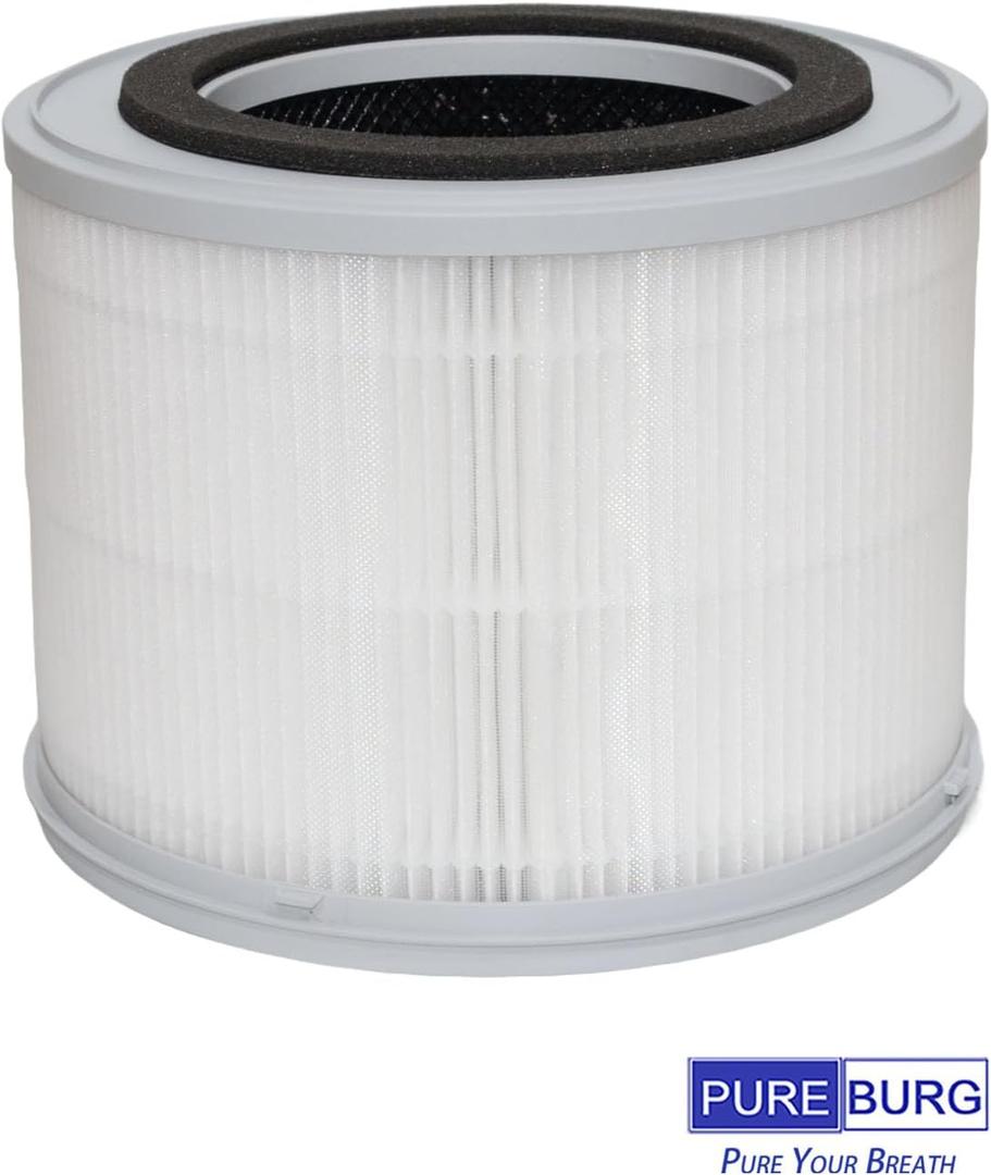 PUREBURG Replacement Filter Compatible with Broan NuTone Air Purifier Model BNAP-100, H13 True HEPA and Activated Carbon Multi-Layer Filtration