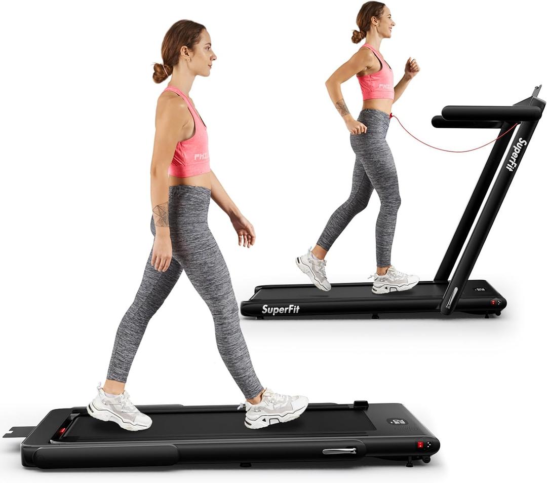 Goplus 1100W Folding Treadmill Electric Motorized Power Fitness Running Machine w/Support (Black)