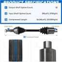 TadaMark 2PCs Front CV Axle Shaft Assembly Fit for Chrysler Town & Country for Dodge Grand Caravan 08-14(for 6-Speed Automatic 62TE Trans), for VW Routan 09-11, Left and Right Side