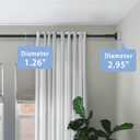 Tension Curtain Rod, 51-145 Inches,Spring Shower Tension Curtain Rod, Closet Rod, for Windows or Shower, Easy to Install, No Drilling, No Rust, for Bathroom, Rod Diameter 1.26 Inches, Black,Umimile