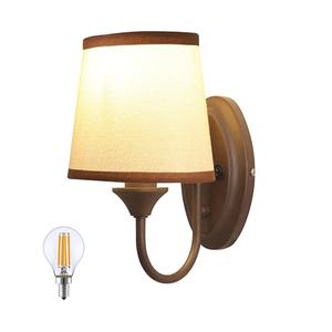 Maichis 12V LED RV Wall Sconce with On/Off Switch (LED Bulb Included), Decorative Fabric Light Fixture with 1 Bulb, 12Volts Interior Light for RV, Motorhome, Camper, Boatm Bronze