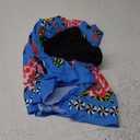 THLAI Womens Skirt Midi Skirt Tropical Plant Print Pink Zipper A-Line Long Skirts Spring Summer Skirt Floral (Medium, Blue)