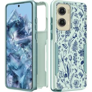 for Moto G Stylus 5G 2024 Case Women - Cute Girls Phone Cover Girly Kawaii Aesthetic Design Blue Flower Heavy Duty Protective Shockproof Military Grade for Motorola Moto G Stylus 5G 2024 Cases