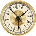 Hicarer 2.8 Inch/ 70 mm Roman Numeral Clock Insert with Gold Trim, Quartz Movement
