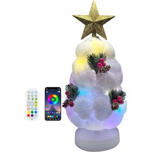 RGB Small Christmas Trees Lights cotton products,12.5in,With Remote and APP,Timer Function, Dimmable mini christmas tree Light for room decoration Holiday Decoration Best Desk Tabletop Decoration