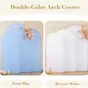 White and Blue Arch Cover 3 Set-8FT, 7.2FT, 6.6FT Arch Backdrop Cover Spandex Fitted 2-Color Fabric Stand Covers for Baby Shower Boy Birthday Party Graduation Banquet Photo Background Decorations