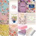 Yeaqee 100 Pack Mothers Day Cards Bulk Thanks Gift for Mom Greeting Cards with Envelopes and Stickers Flower Style for Mom Stepmother Mother Florist Birthday Gift Supplies