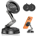 SYNCWIRE for MagSafe Car Mount [3Axis Adjustable], Vacuum Magnetic Phone Holder with Replaceable Suction Cup Dashboard/Windshield, 360° Rotation & Foldable, for iPhone 1712 Pro Max Plus