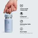 Hydro Flask Micro Bottle - Leak Proof Purse or Pocket Flask - Insulated Mini Water Bottle 6.7 Oz Black