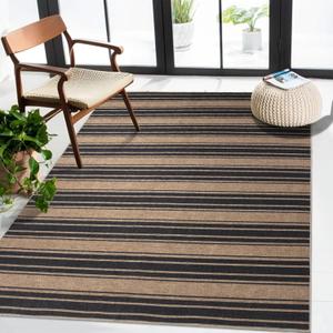 Striped Easy Jute Rug 3x5 Outdoor Rug Washable Rugs for Living Room Bedroom Non Slip Neutral Farmhouse Indoor Outdoor Carpet for Backyard Patio Office