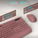 Wireless Keyboard and Mouse Combo - Full-Sized Ergonomic Keyboard with Wrist Rest, Phone Holder, Sleep Mode, Silent 2.4GHz Cordless Keyboard Mouse Combo for Computer, Laptop, PC, Mac, Windows -Trueque