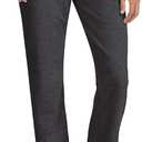 Hanes French Terry, Pocket Lounge Pants for Women, Lighter-Than-Fleece Loungewear (XX-Large, Charcoal Heather)