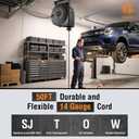 SURAIELEC 50FT Retractable Extension Cord Reel, 14AWG/3C SJTOW Heavy Duty Power Cord with Lighted Triple Tap, 13A Circuit Breaker, Ceiling/Wall Mount for Garage, Shop, Workshop, ETL Listed, Black