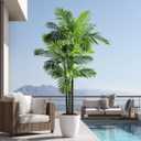 Erimda 8.2FT Artificial Phoenix Palm Tree Artificial Plants Indoor Outdoor Large Faux Coconut Silk Palm Tree Tropical Fake Tree Faux Sago Palm Plant for Modern Farmhouse Yard Outside Patio Poolside