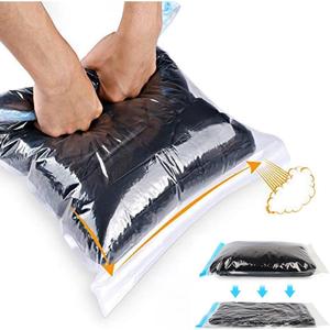 ALMING Compression Bags - Travel Essentials 12 Pack Space Saver No Vacuum or Pump Needed Storage Accessorie and Home Packing Organizers (transparent)