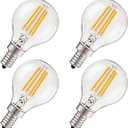 CTKcom G45 4W E14 Base Candelabra LED Bulbs Dimmable(4 Pack)-Vintage Edison LED Bulb 40W Equivalent 2700K Warm White Lamp for Home,Pendant Lights,Sconces,Antique Light Fixtures 110V~130V AC
